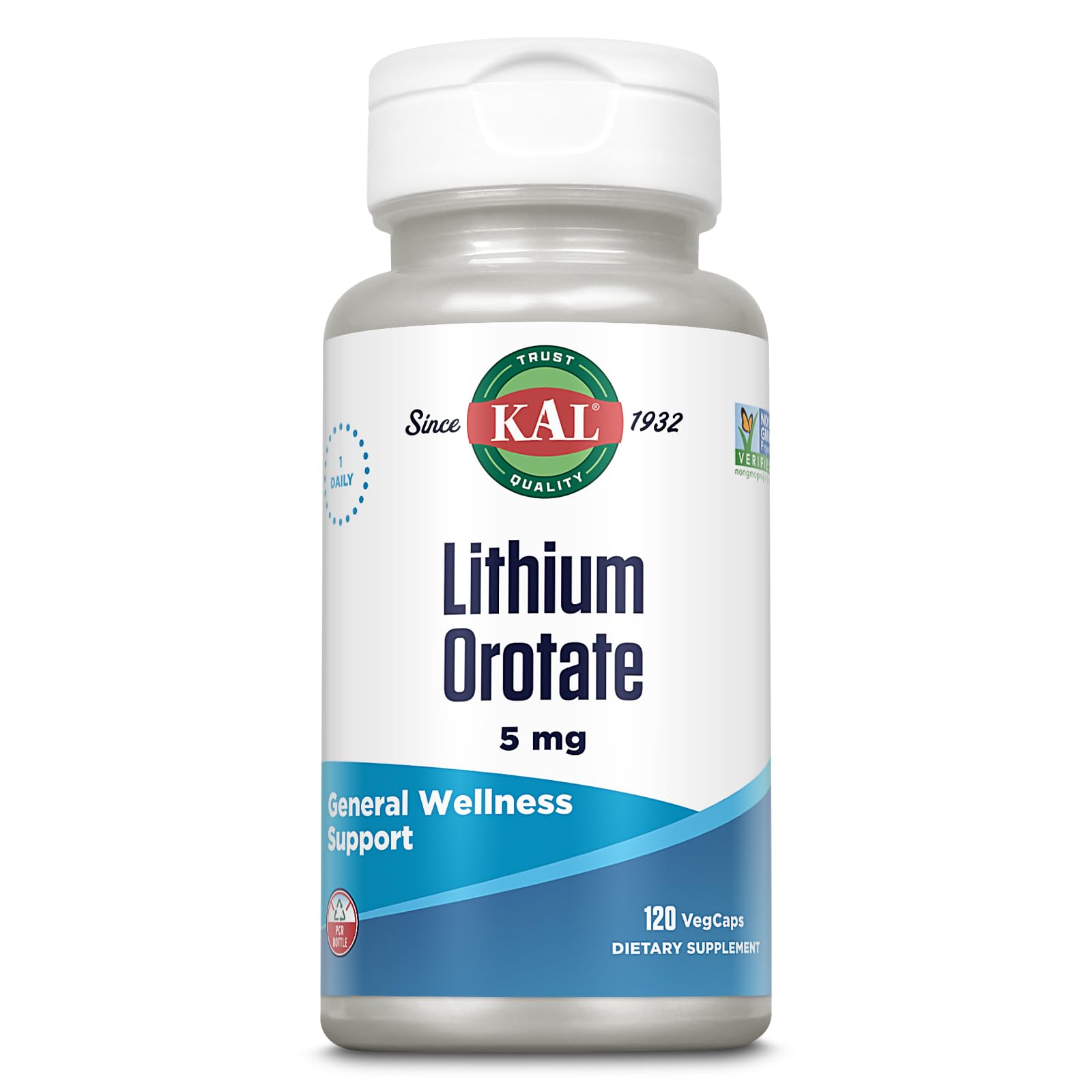 KAL Lithium Ootate 5 mg bottle with eco-friendly PCR packaging for daily support
