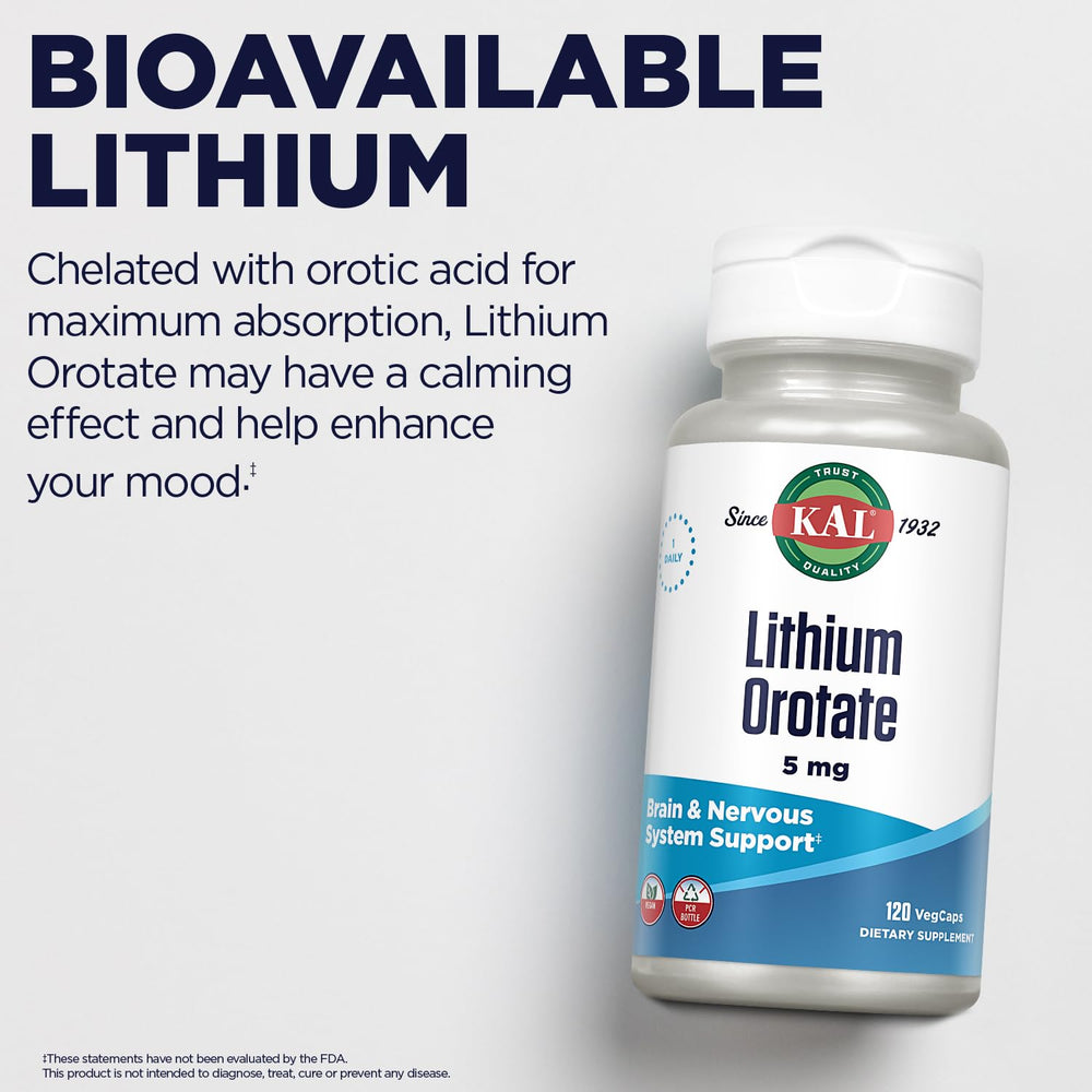 KAL Lithium Orotate vegan capsules ready for daily support