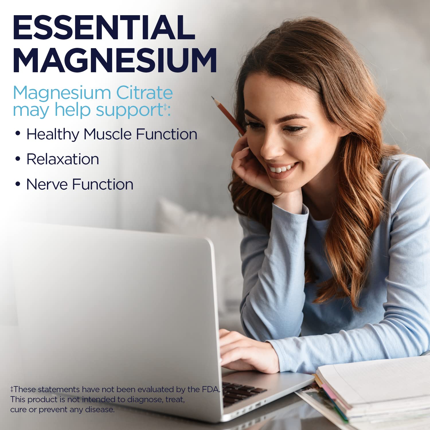 KAL Magnesium Citrate label front emphasizing vegan, gluten-free formula