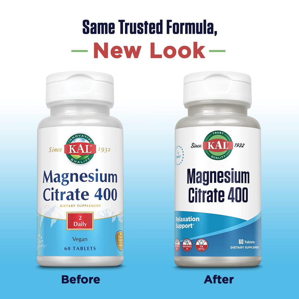 Close-up of KAL Magnesium Citrate tablets highlighting quick dissolving action
