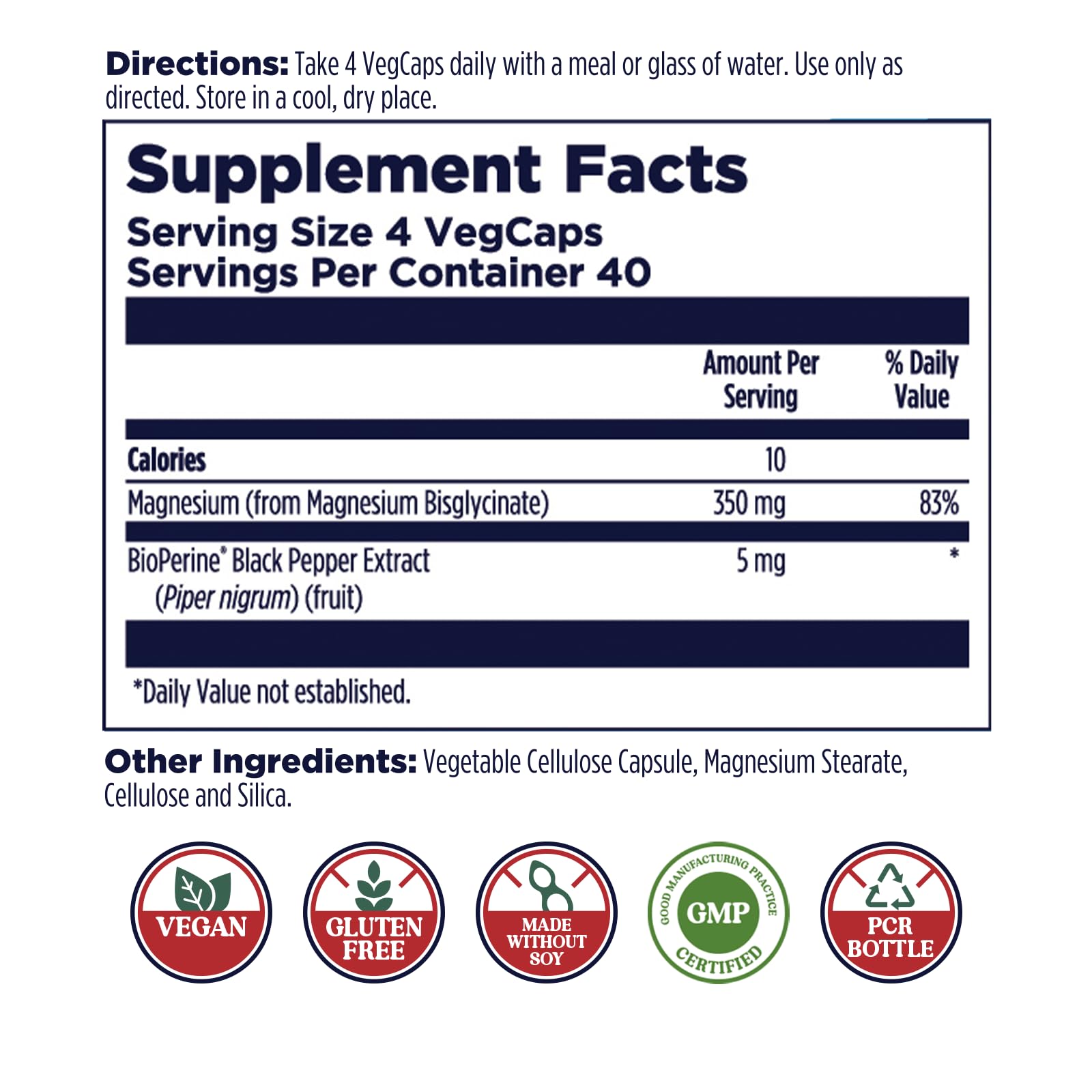 KAL Magnesium Glycinate capsules close-up shows smooth coating for easy swallowing
