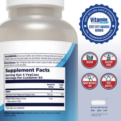 KAL Magnesium Glycinate capsules pour for easy daily use.