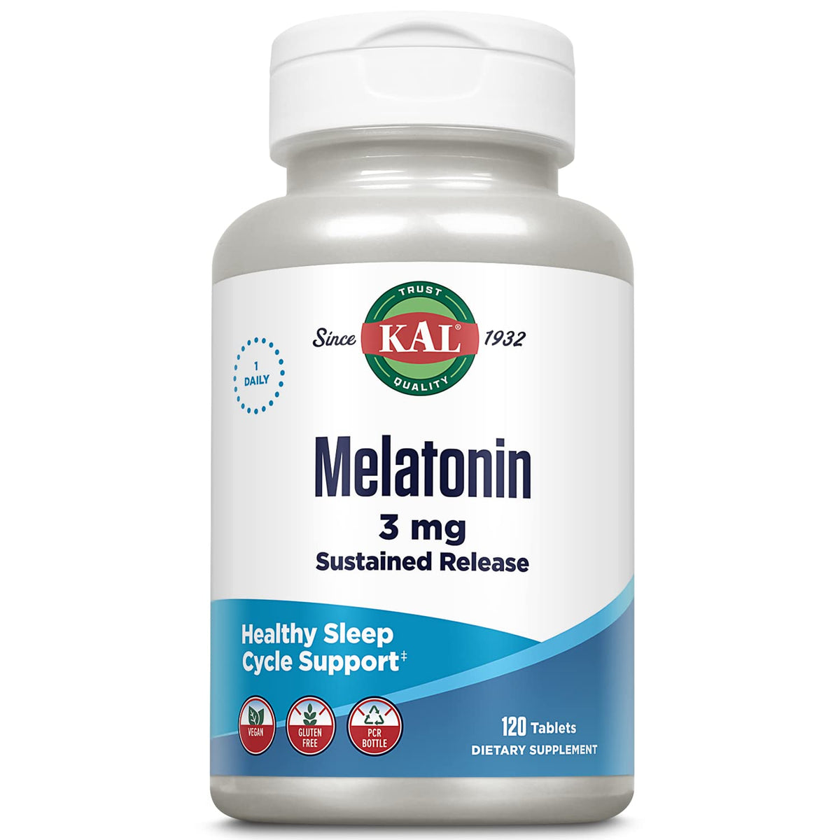 KAL Melatonina 3 mg liberacion sostenida en frasco para dormir mejor