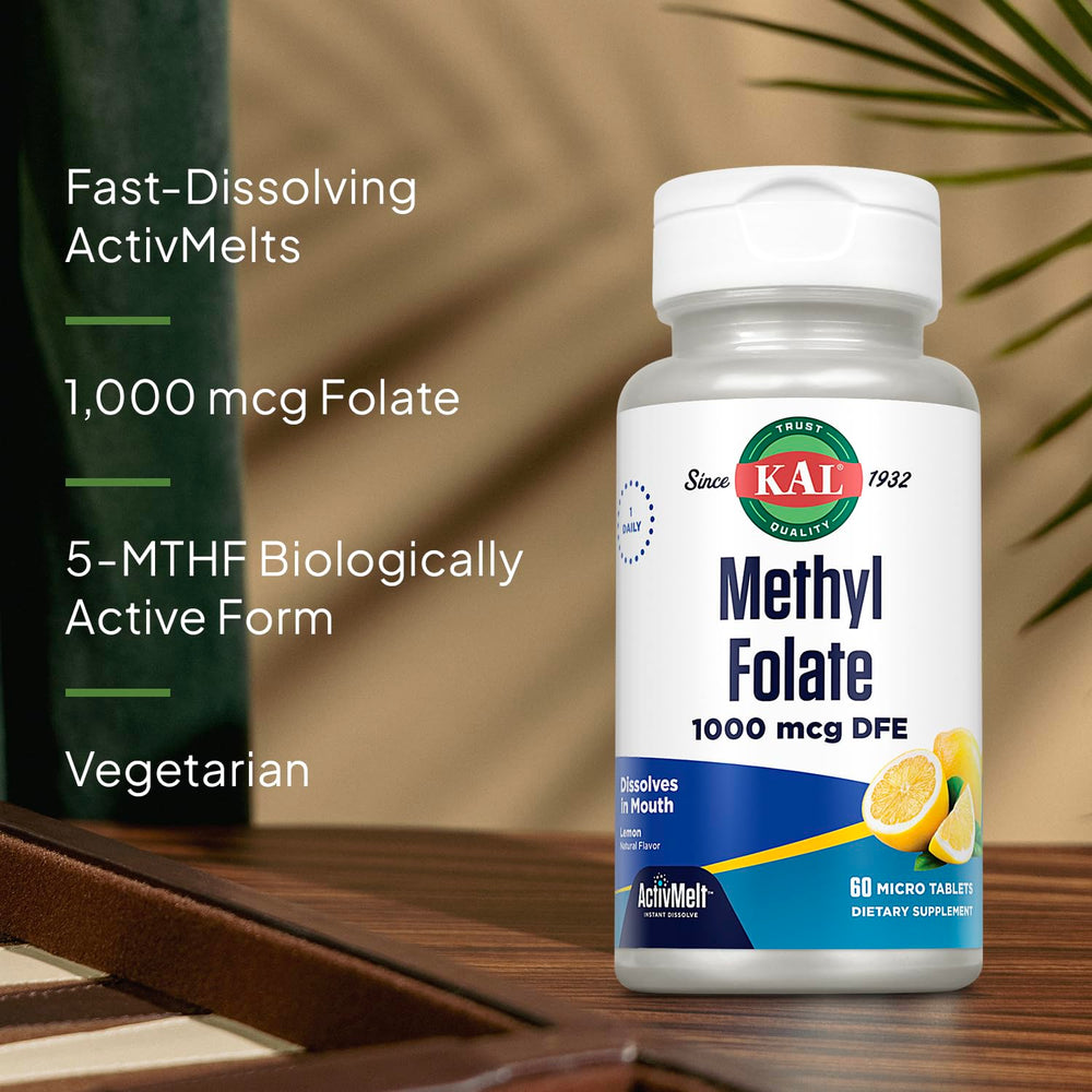 KAL Methyl Folate eco PCR bottle emphasizes sustainable recycled plastics
