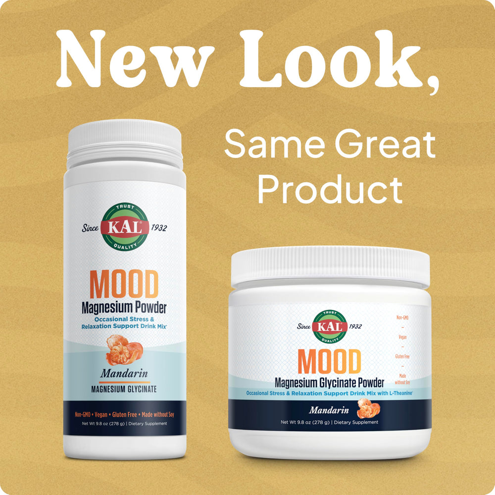 KAL Mood Magnesium Powder ActivMix technology shows fast-dissolving formula for quick absorption