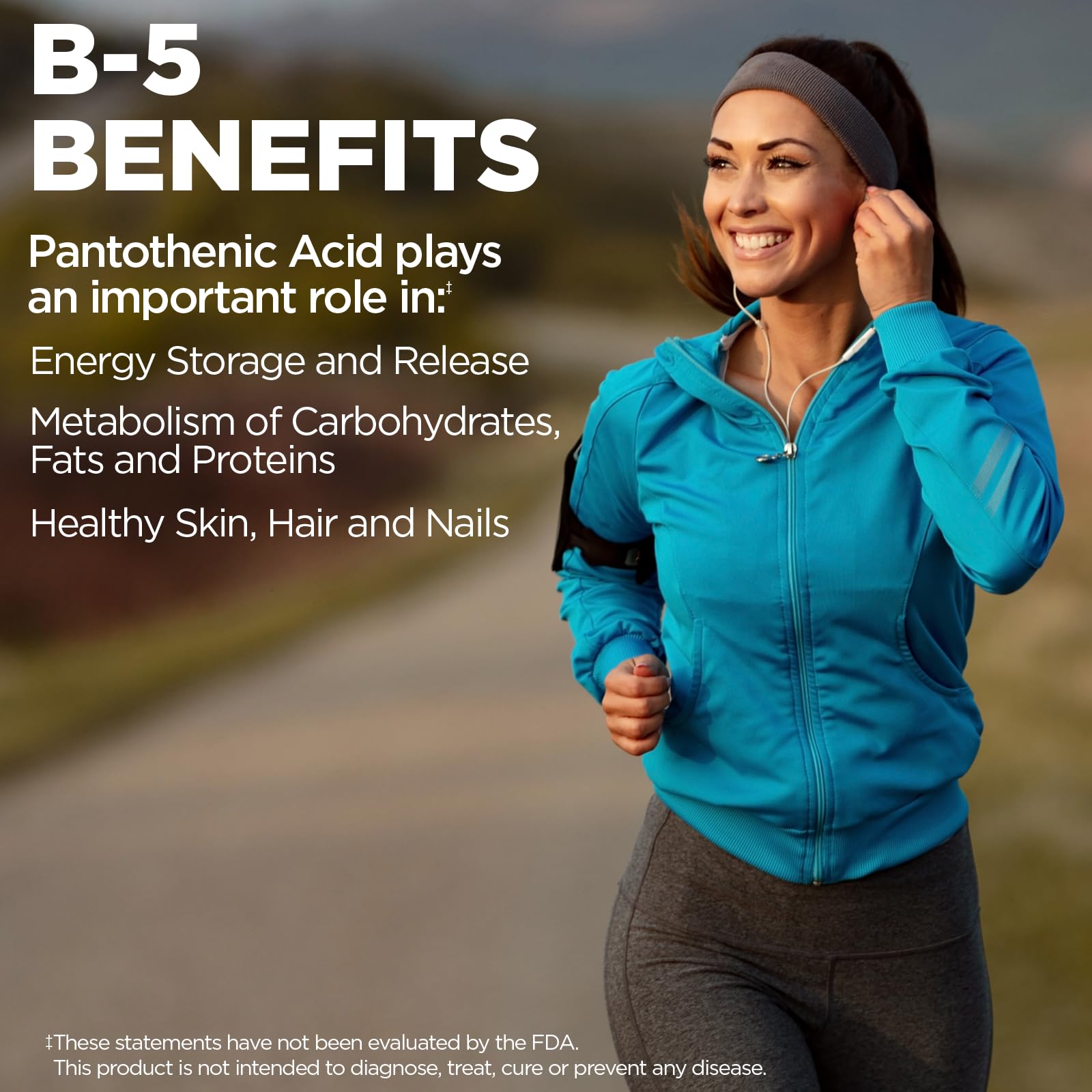 KAL Pantothenic Acid 1000mg label on bottle, vegan supplement option