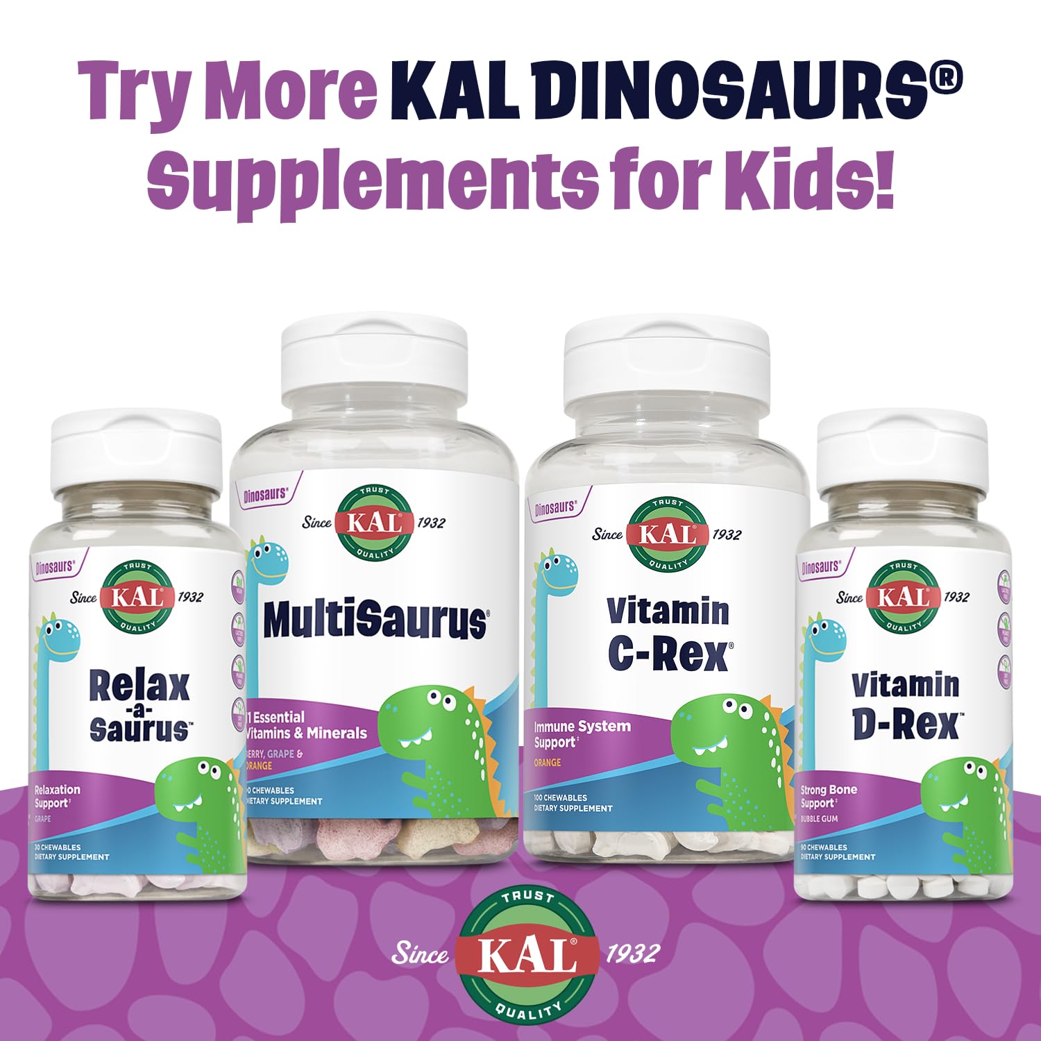 KAL Relax-a-Saurus herbal blend close-up with chamomile and passionflower