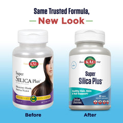 KAL Super Silica Plus bottle close-up, highlighting purity and potency.