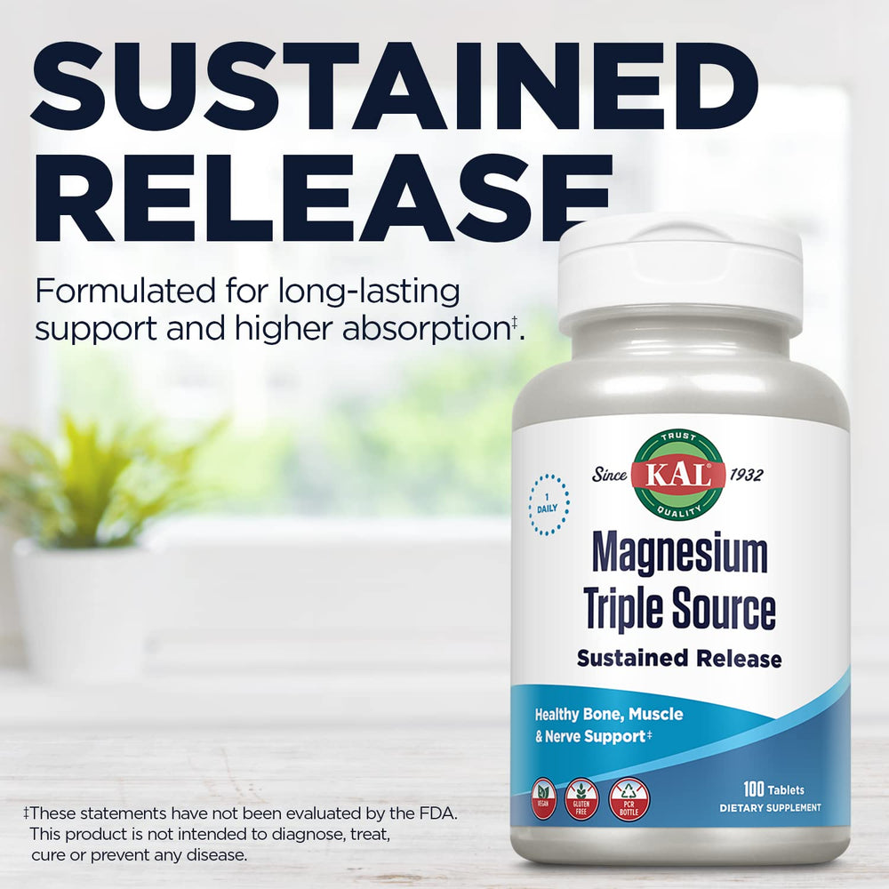 Kal Triple Source Magnesium lab-tested label indicating quality and potency