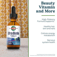KAL Ultra Biotin berry flavored bottle ready for on the go.