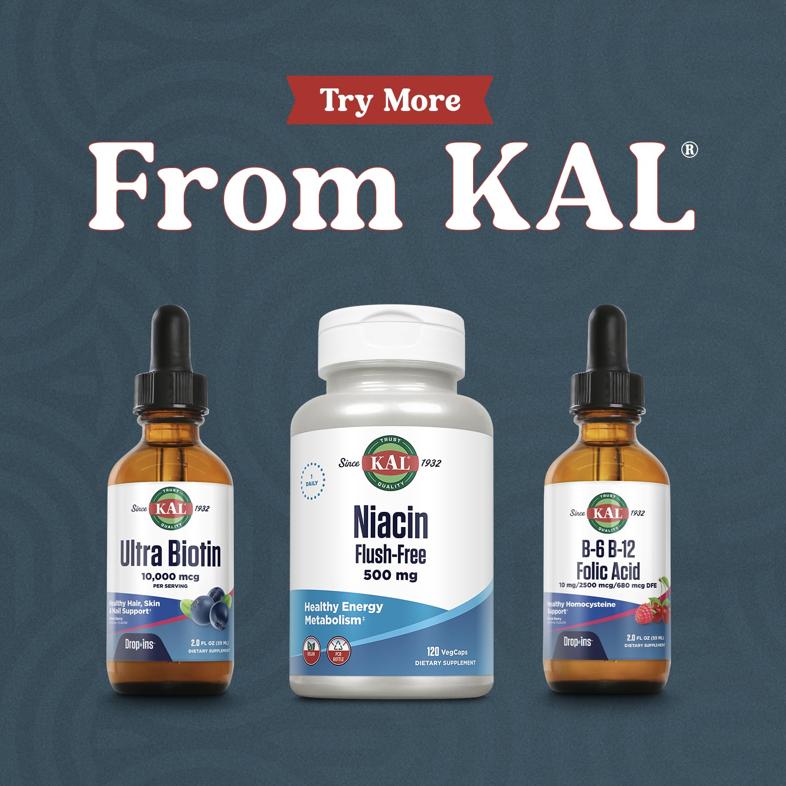 KAL Ultra Biotin bottle with guarantee seal and servings label.