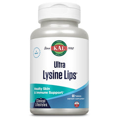 KAL Ultra Lysine Lip Tablets bottle showing capsules for immune and skin support