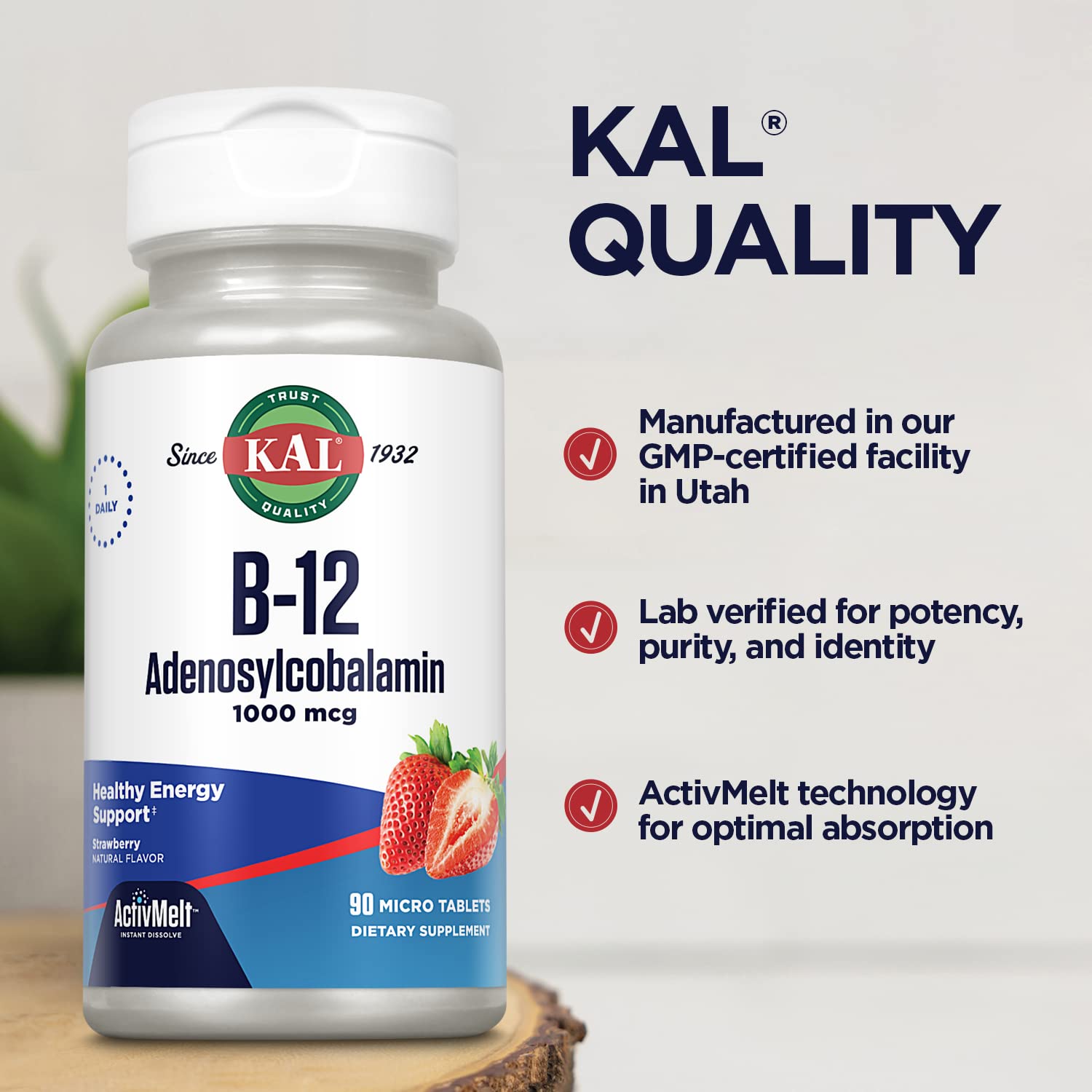 KAL B12 blister-pack with portable, convenient dosage for on-the-go use