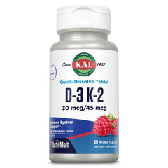KAL Vitamin D3 K2 ActivMelt bottle front with potential calcium absorption support