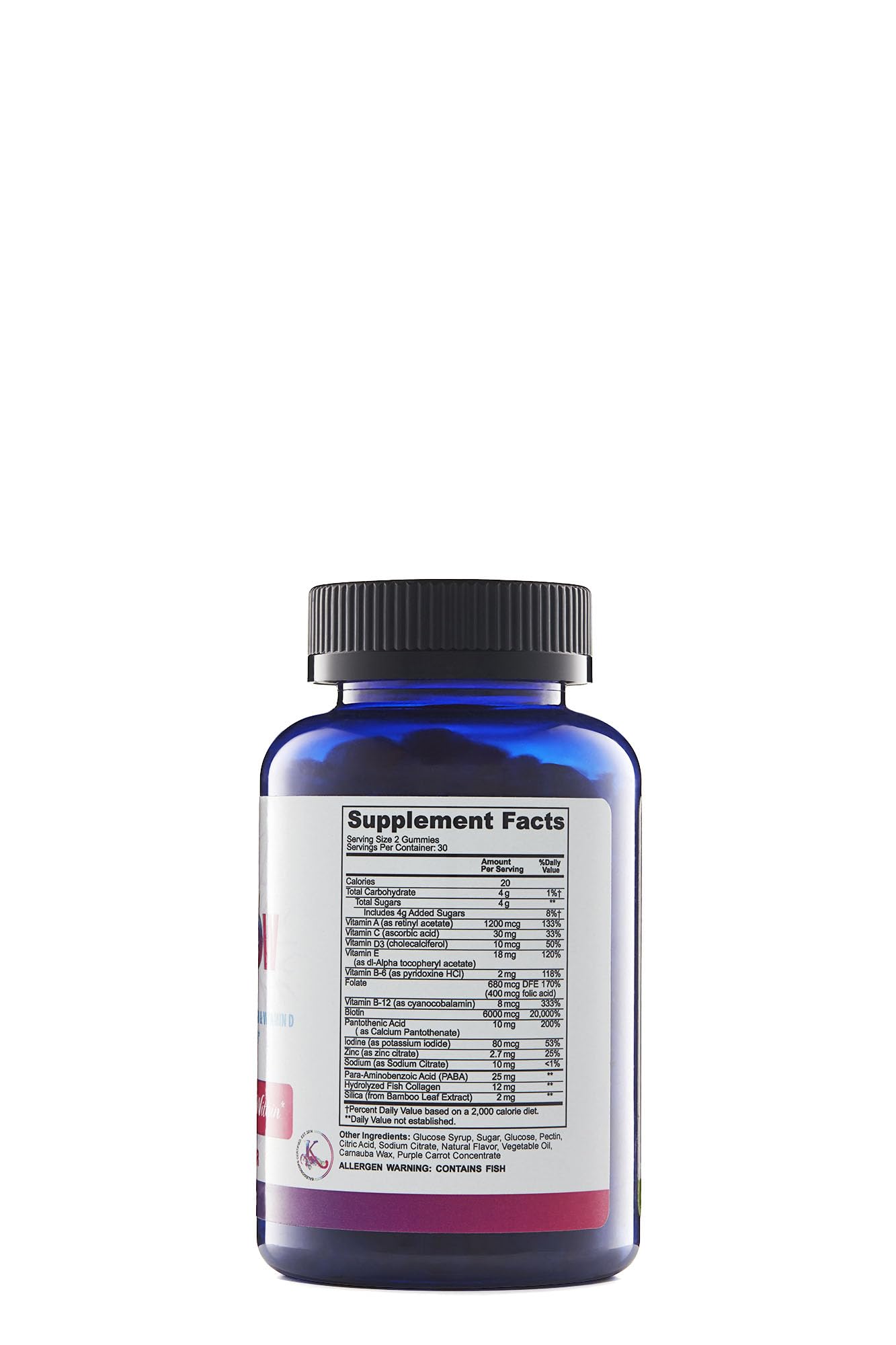 Kaleidoscope Miracle Drops Kaleidogrow capsules closeup highlighting potential for shinier, stronger hair.