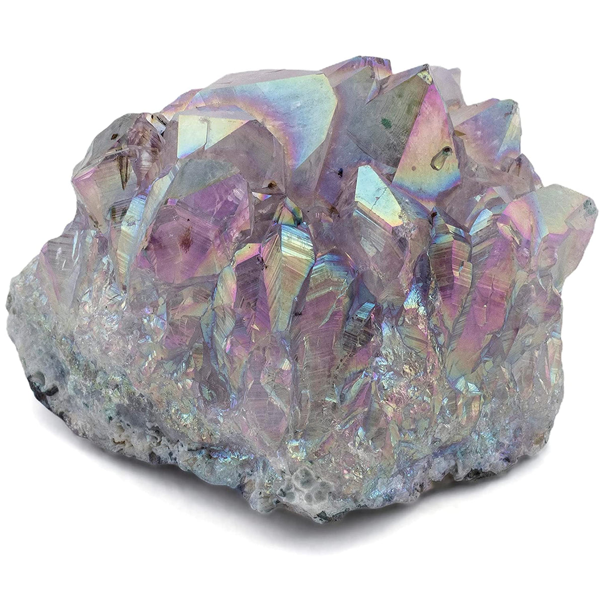 KALIFANO Angel Aura Amethyst Geode core, calming centerpiece for meditation and display