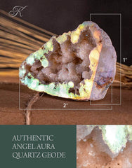 KALIFANO Angel Aura Quartz Geode information card included for education