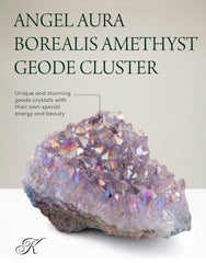 KALIFANO Angel Aura Amethyst Geode paired with quartz for crystal grids