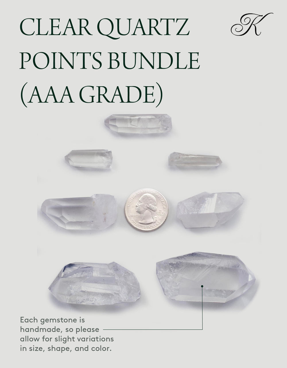 Kalifano information card included with quartz bundle for context and history