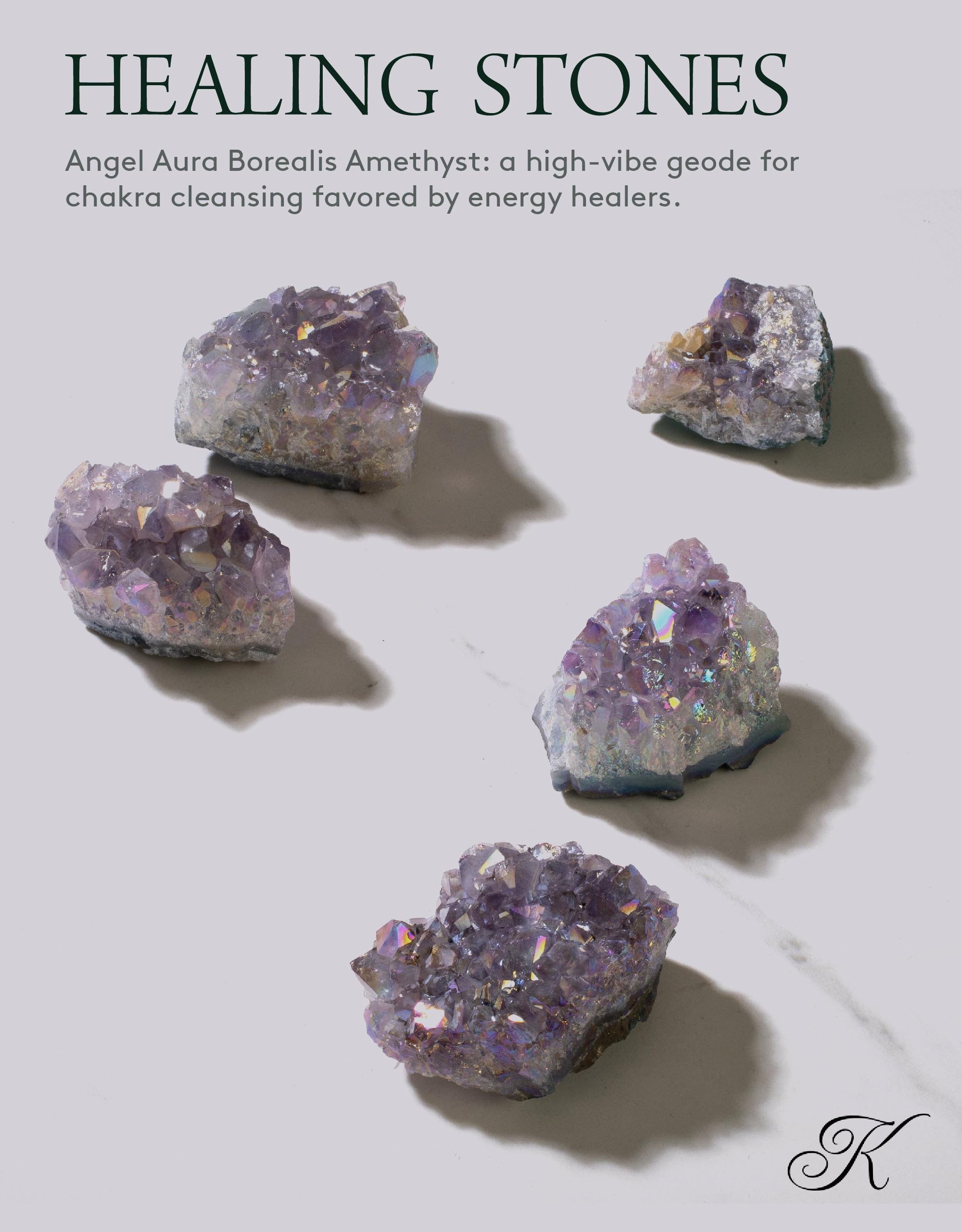 KALIFANO Angel Aura Amethyst Geode with titanium aura, iridescent glow for vibrant decor