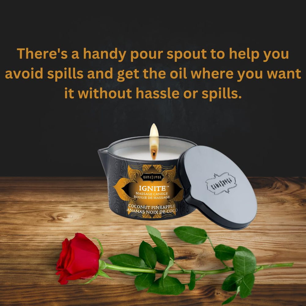 KAMA SUTRA Ignite coconut pineapple provides a non-greasy finish after massage.