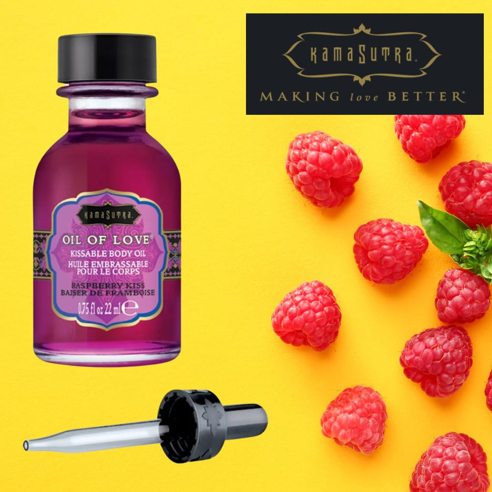 Kama Sutra Oil of Love Raspberry Kiss application process on erogenous area