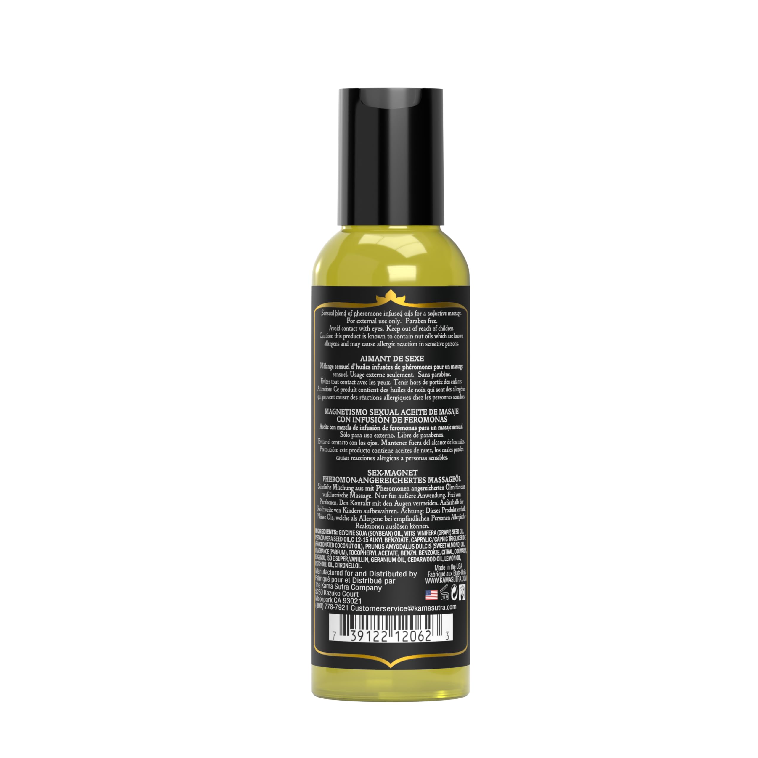 Kama Sutra Sex Magnet vanilla amber scent label, versatile fragrance for any gender