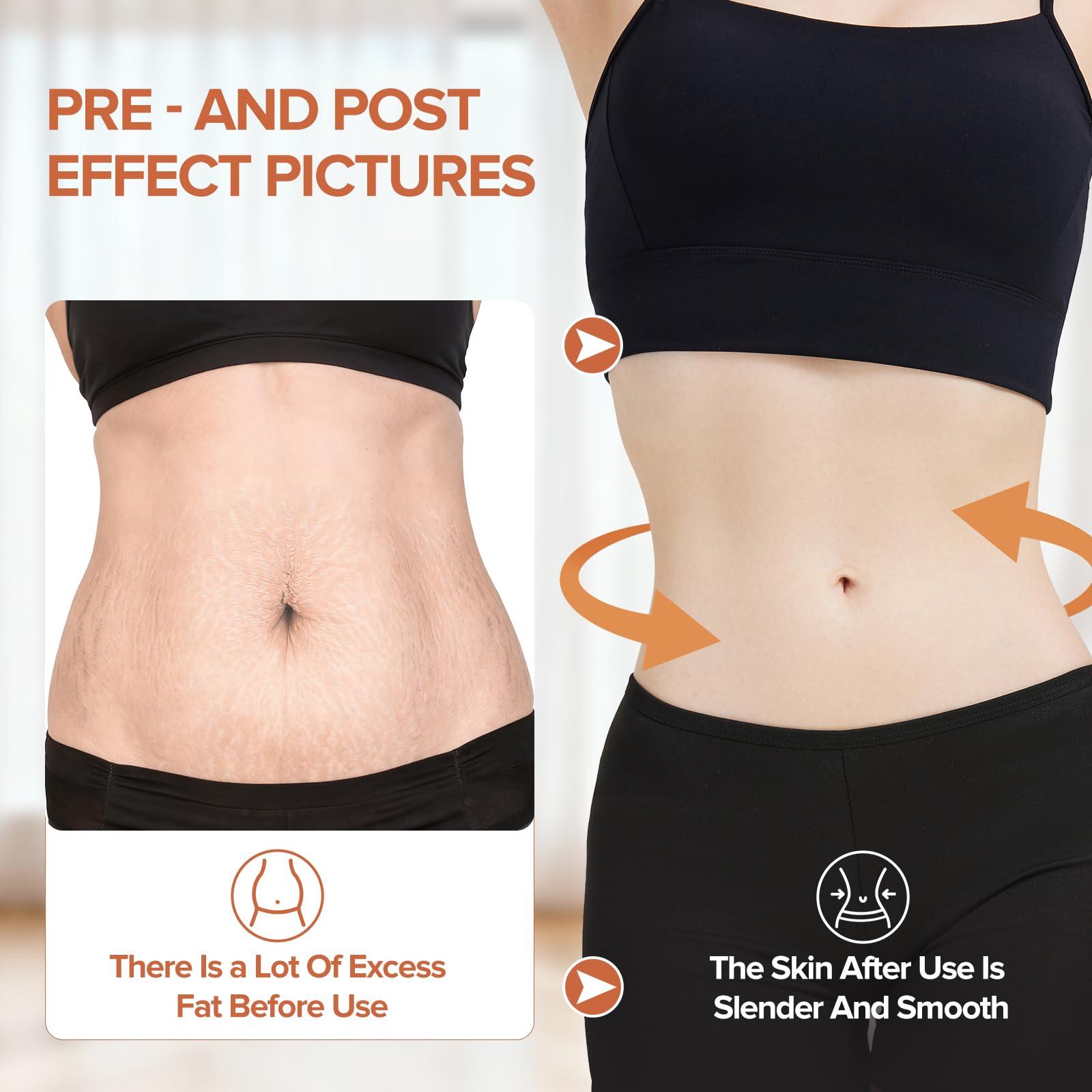 Kamileo Bastón para cintura y abdomen, uso recomendado para áreas problemáticas.