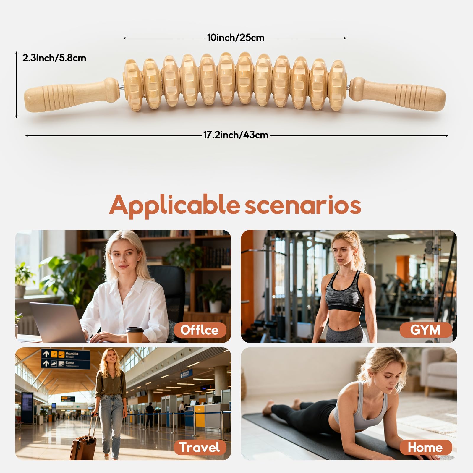 Kamileo Bastón ergonómico de madera, agarre cómodo para sesiones prolongadas.
