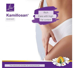Kamillosan Ointment 40g label closeup highlights German craftsmanship.