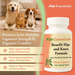 Kan Herbs Benefit Hips and Knees packaging box displaying traditional blend