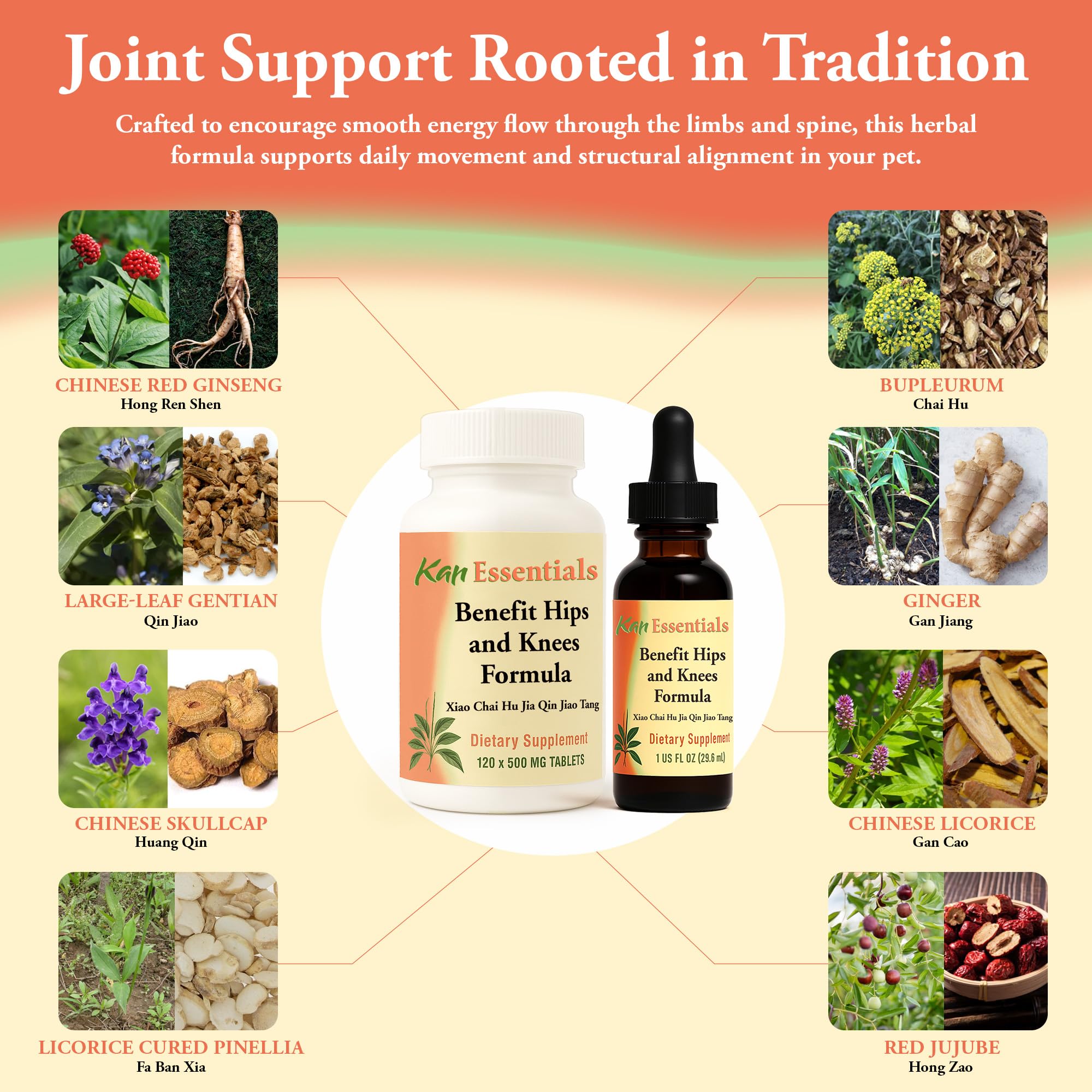 Kan Herbs Benefit Hips and Knees pet usage photo demonstrates at home routine