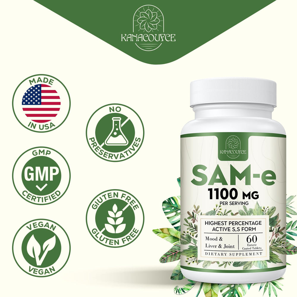 Two-month supply: 60 tablets per bottle from Kanacoufce SAM-e.