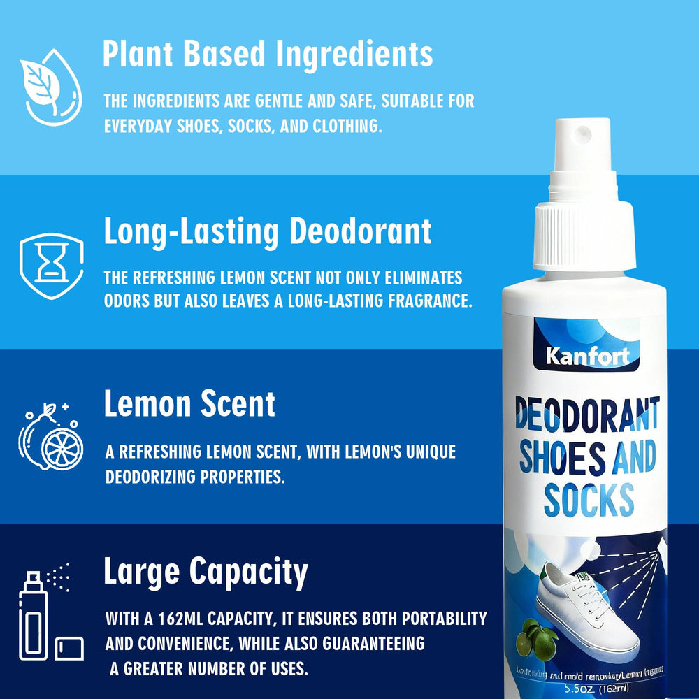 Kanfort spray used on sport gear and accessories for odor control.