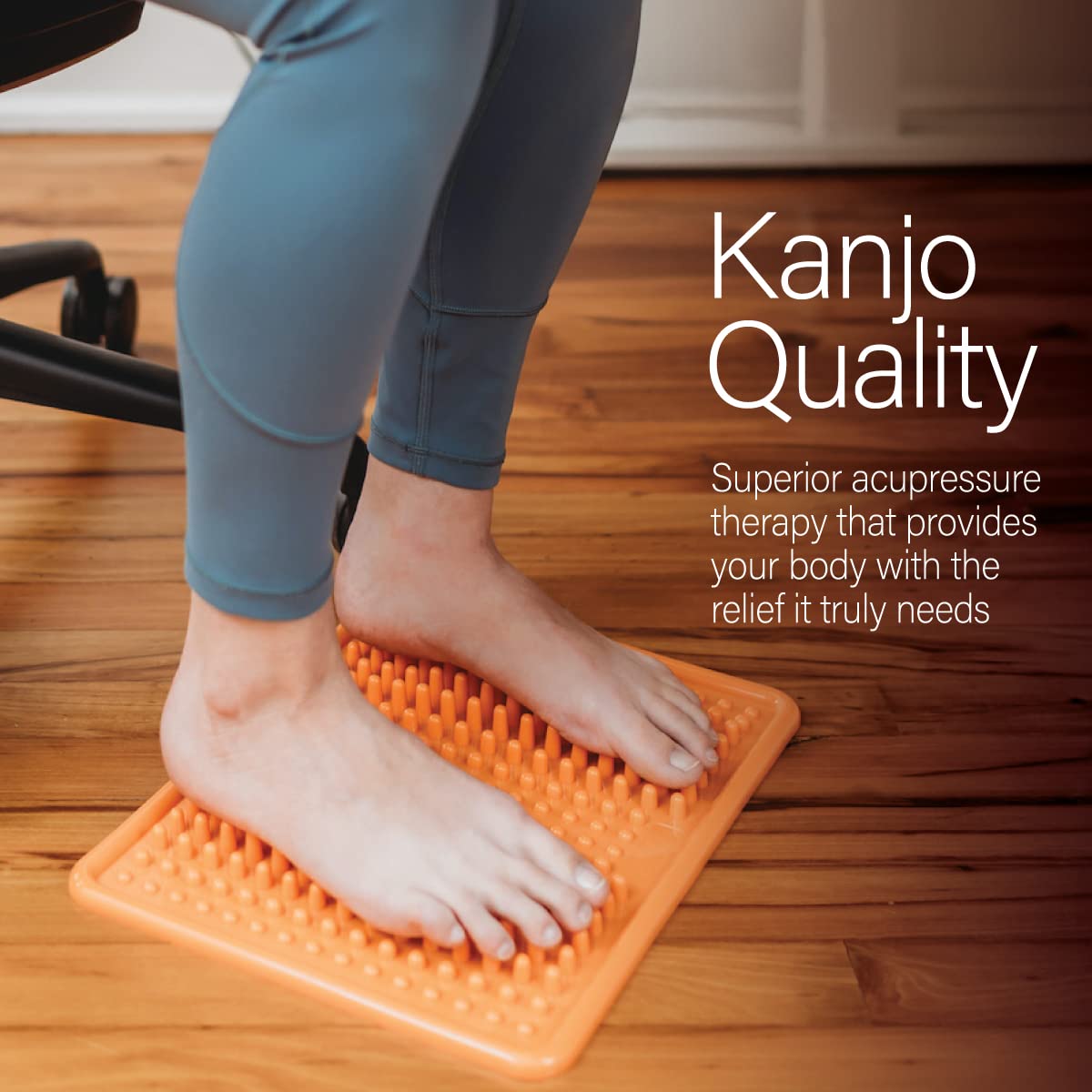 Kanjo textured surface close-up shows dense stimulation for foot relief.