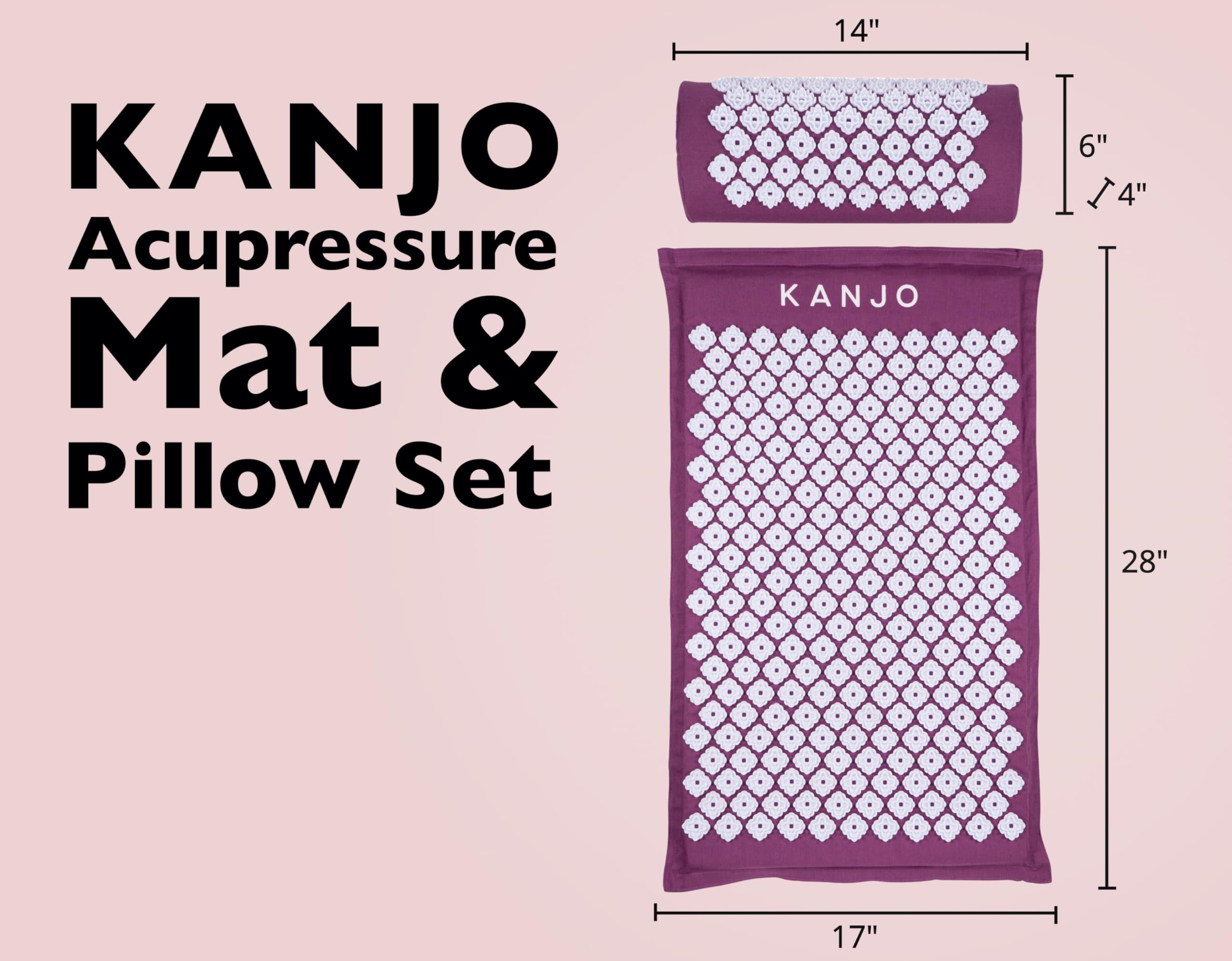 Kanjo acupressure pillow supports neck with multiple stimulation zones for tension relief.