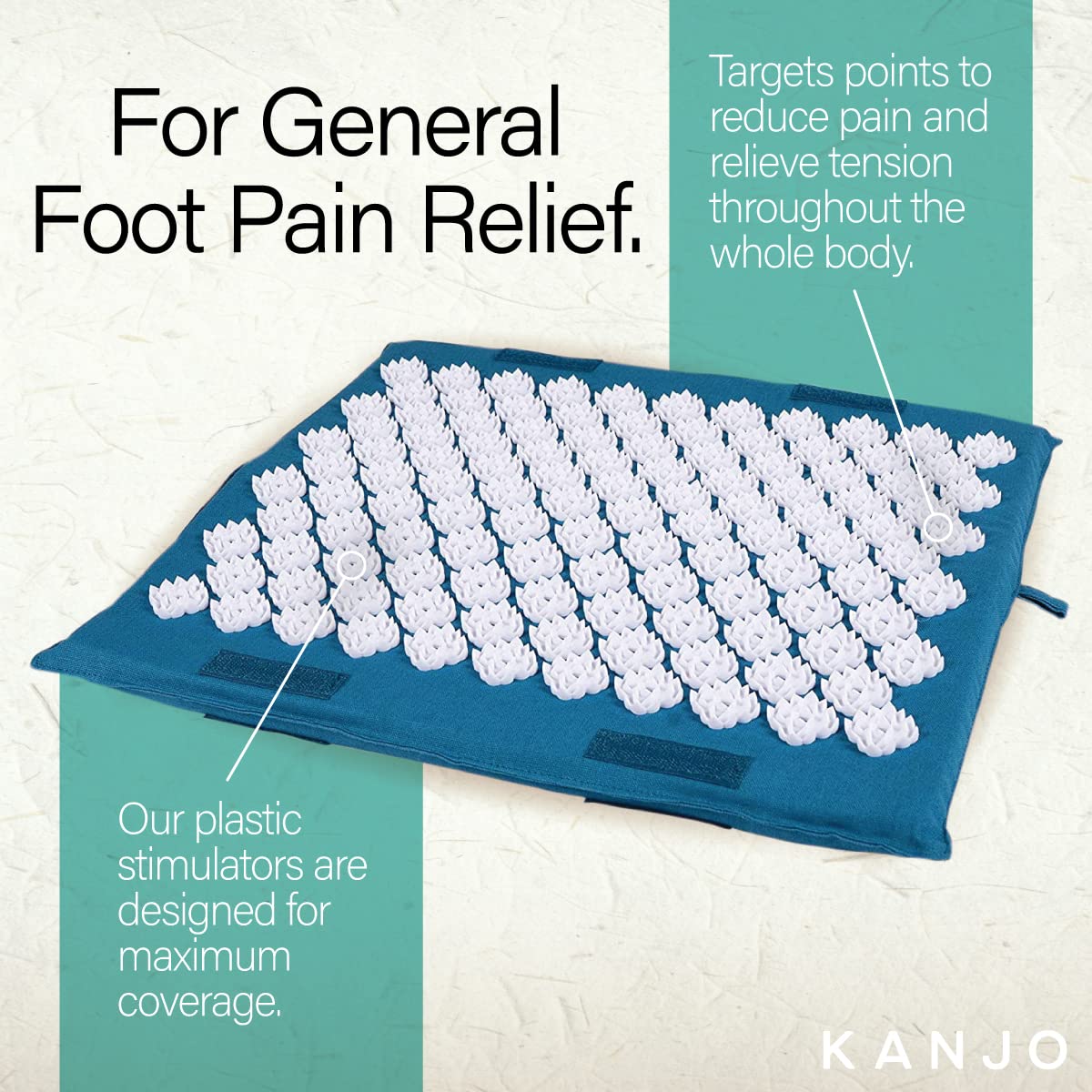 Kanjo foot mat with built-in carry strap for travel.