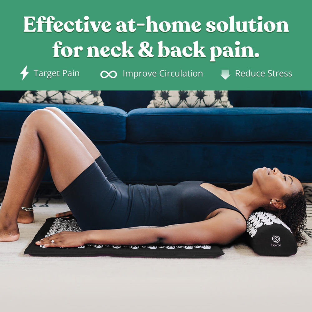 Kanjo Spirol pillow neck support highlights flexible spikes for neck comfort and posture aid.