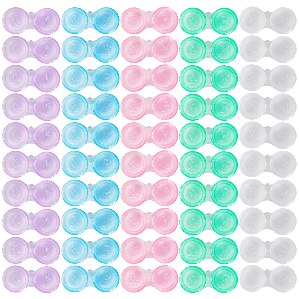 KAOPET 50-pack colorful cases show bright colors for quick lens identification.