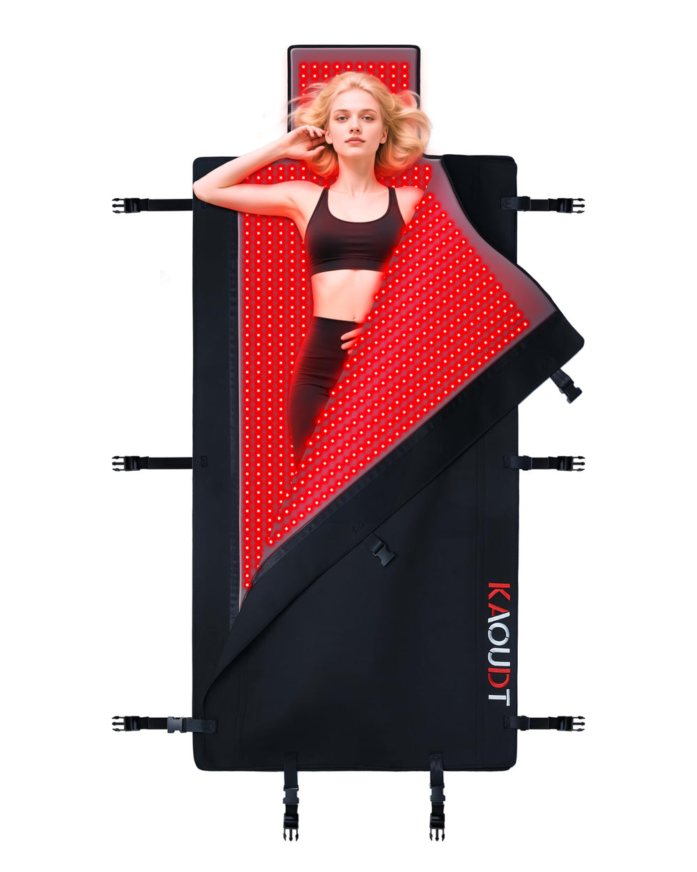 Kaoudt 2025 red light therapy mat top view offers broad coverage for full-body sessions.