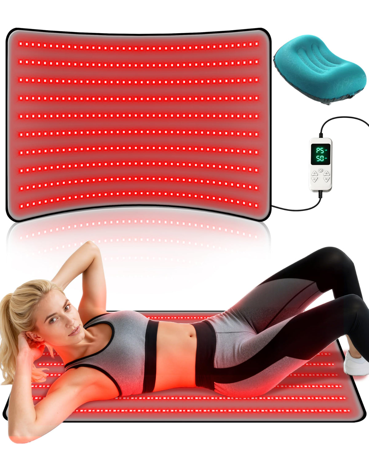 Kaoudt red light therapy mat back coverage for targeted relaxation and circulation support.