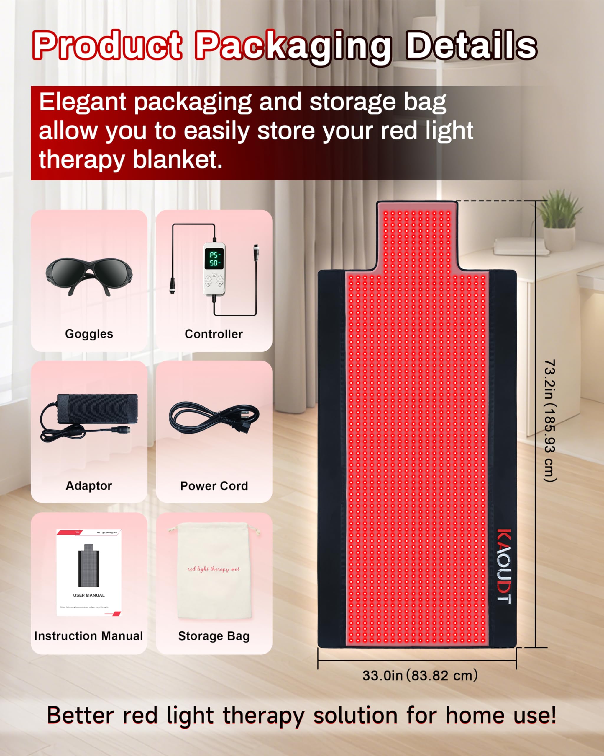 Kaoudt storage pouch with accessories organized for home use