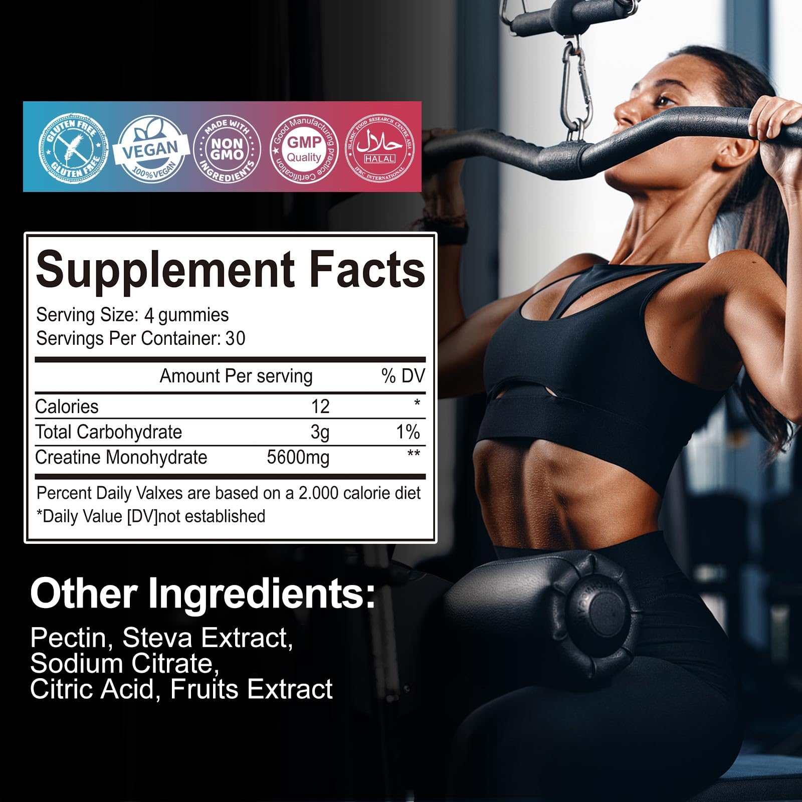 KAOXNU Creatine Monohydrate Gummies Bottle designed for on-the-go energy and recovery.