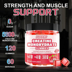 KAOXNU Creatine label highlights vegan, sugar-free formula for clean fueling.