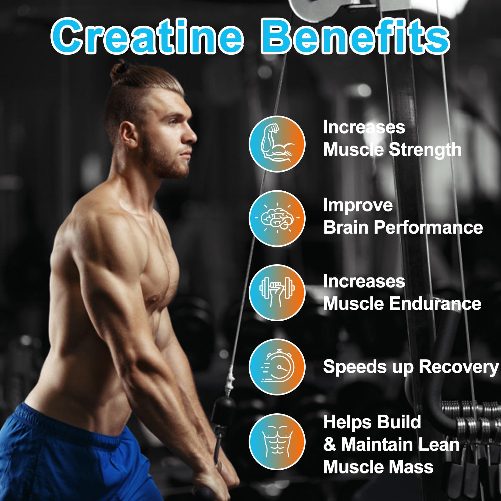KAOXNU Creatine Monohydrate Gummies packaging front highlights 120-count bottle