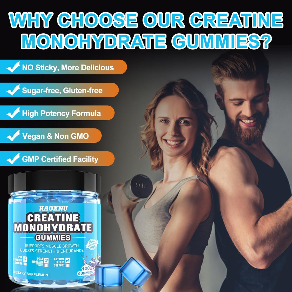 KAOXNU Creatine Monohydrate Gummies sugar-free option for daily use