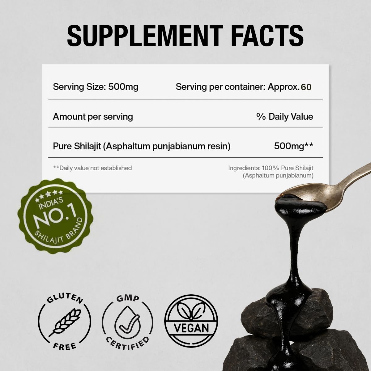 Kapiva Himalayan Shilajit resin being poured into water for daily use