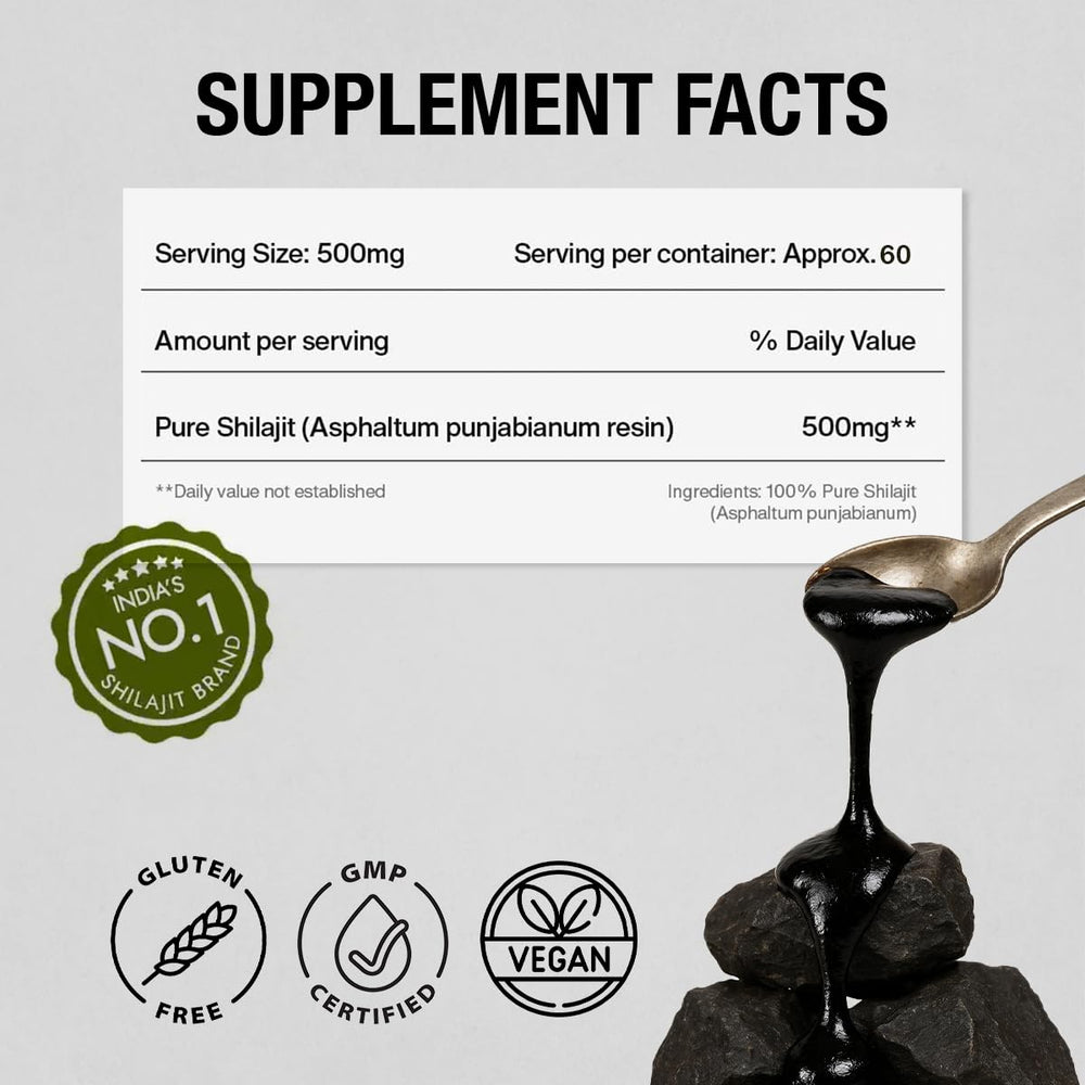Kapiva Himalayan Shilajit resin being poured into water for daily use