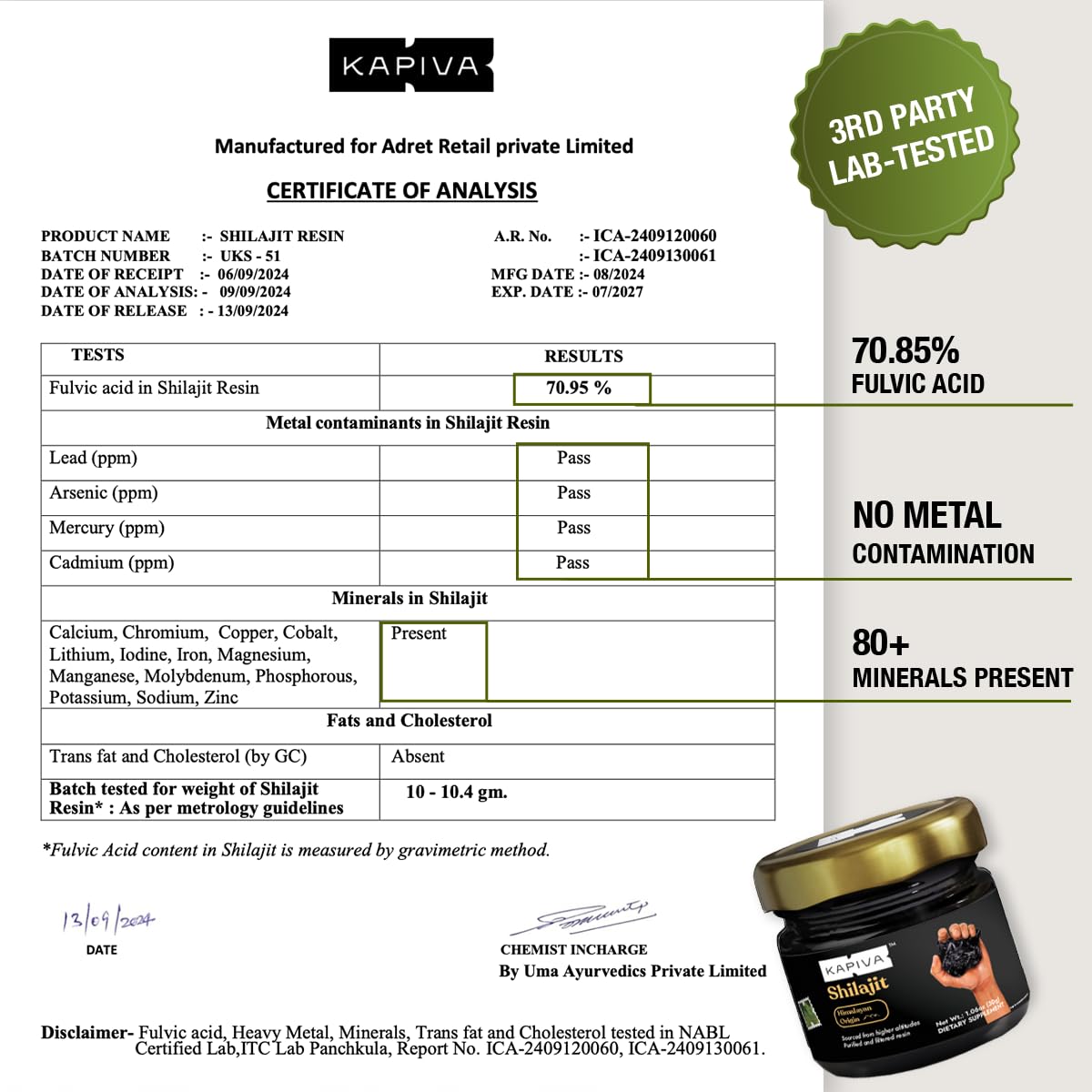 Kapiva Shilajit Resin being dispensed with spoon signaling easy daily mixing