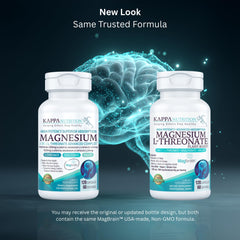 Kappa Nutrition MagBrain capsules closeup highlighting vegan capsules for energy.